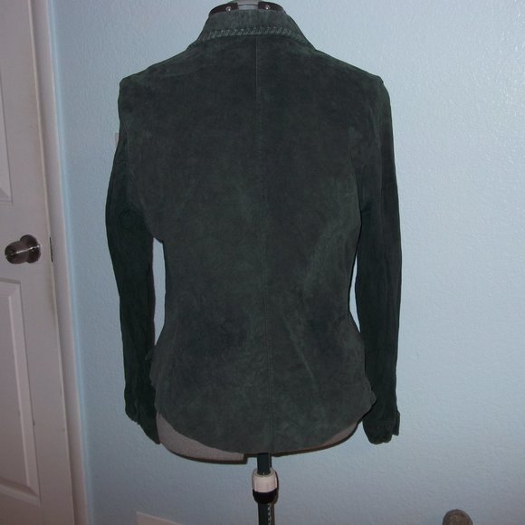CAbi 143 Size XL 100% Leather Green Shirt Jacket - Picture 5 of 8